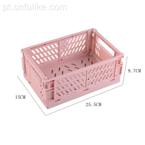 Home Desktop Stacked Organizer Folded Plastic Basket